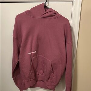 Dusty Rose Hoodie with Embroidered Text
